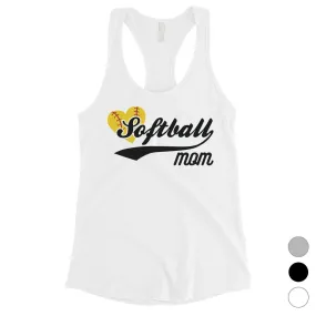 Softball Mom Tank Top Womens Racerback Sleeveless Top Gift For Mom