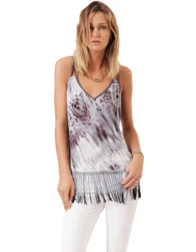 SW3 Bespoke Kalina Tank with Fringe in Blue Tie Dye