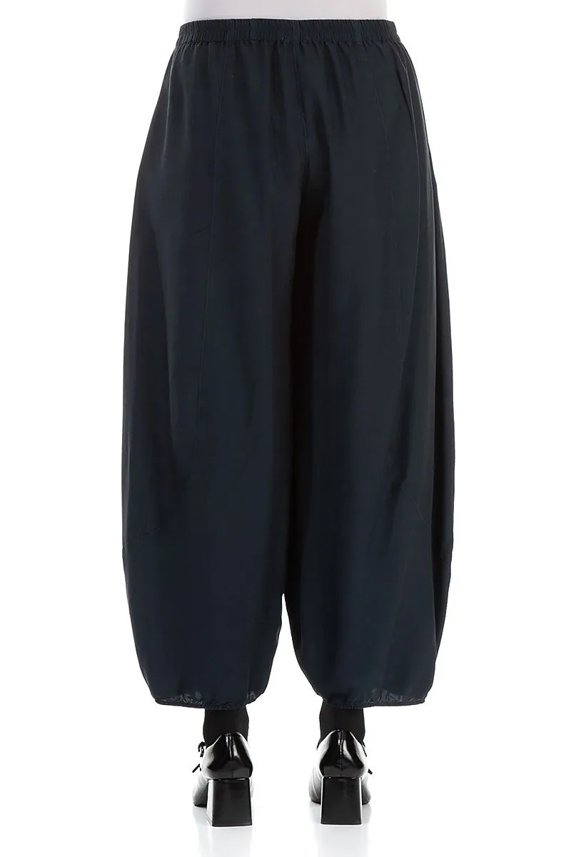 Taper Midnight Blue Silk Bamboo Trousers