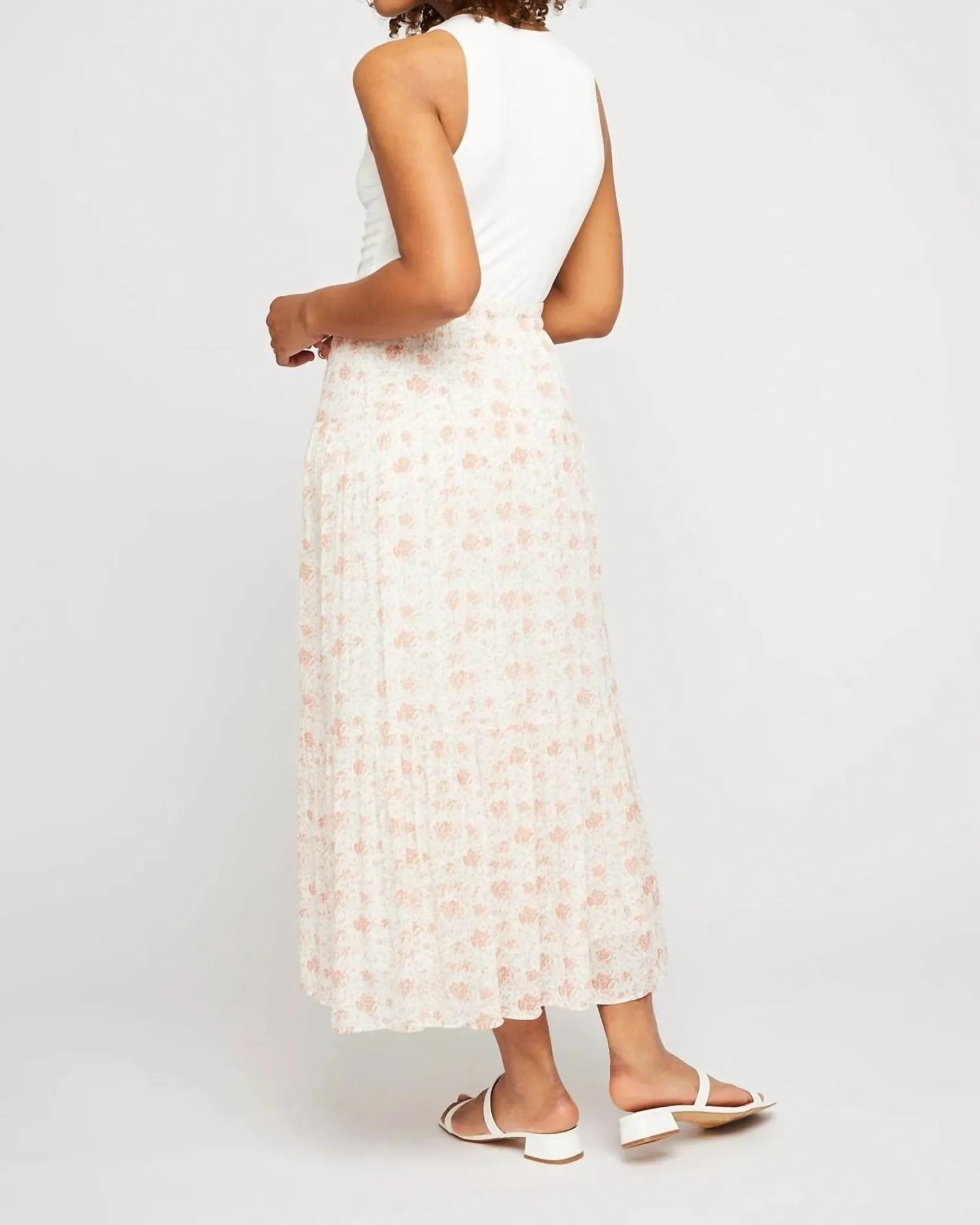 Teigan Midi Skirt in Sorbet Delicate Floral | Sorbet Delicate Floral