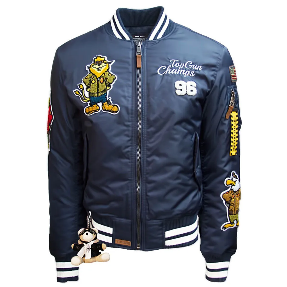 Top Gun Champs Bomber Jacket Navy Blue