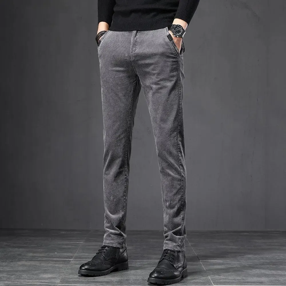 UK Thickened  Corduroy Men Business Trousers