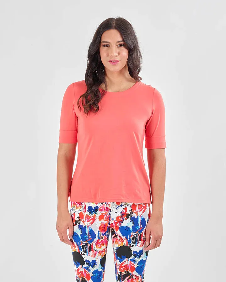 Vassalli Knit Top Boat Neck WATERMELLON