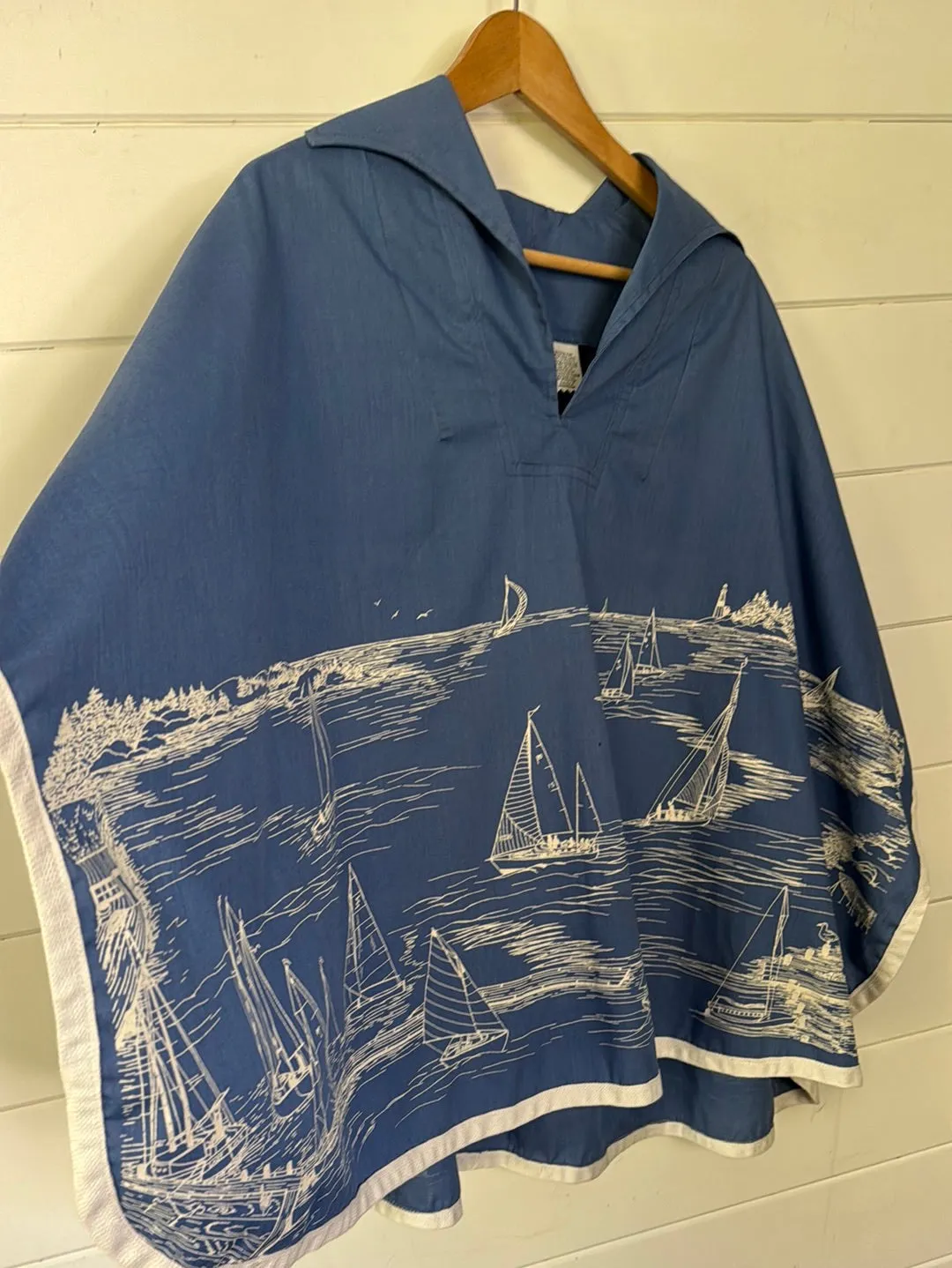 Vintage 70s Sailboat Poncho