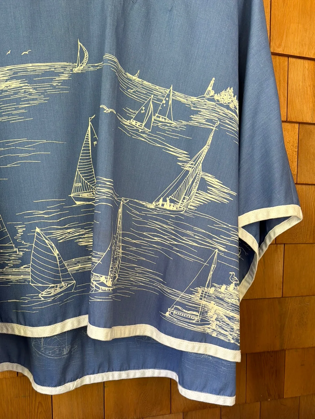 Vintage 70s Sailboat Poncho