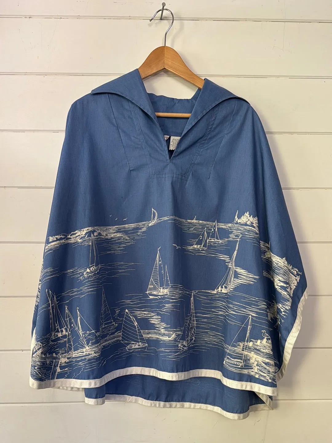 Vintage 70s Sailboat Poncho