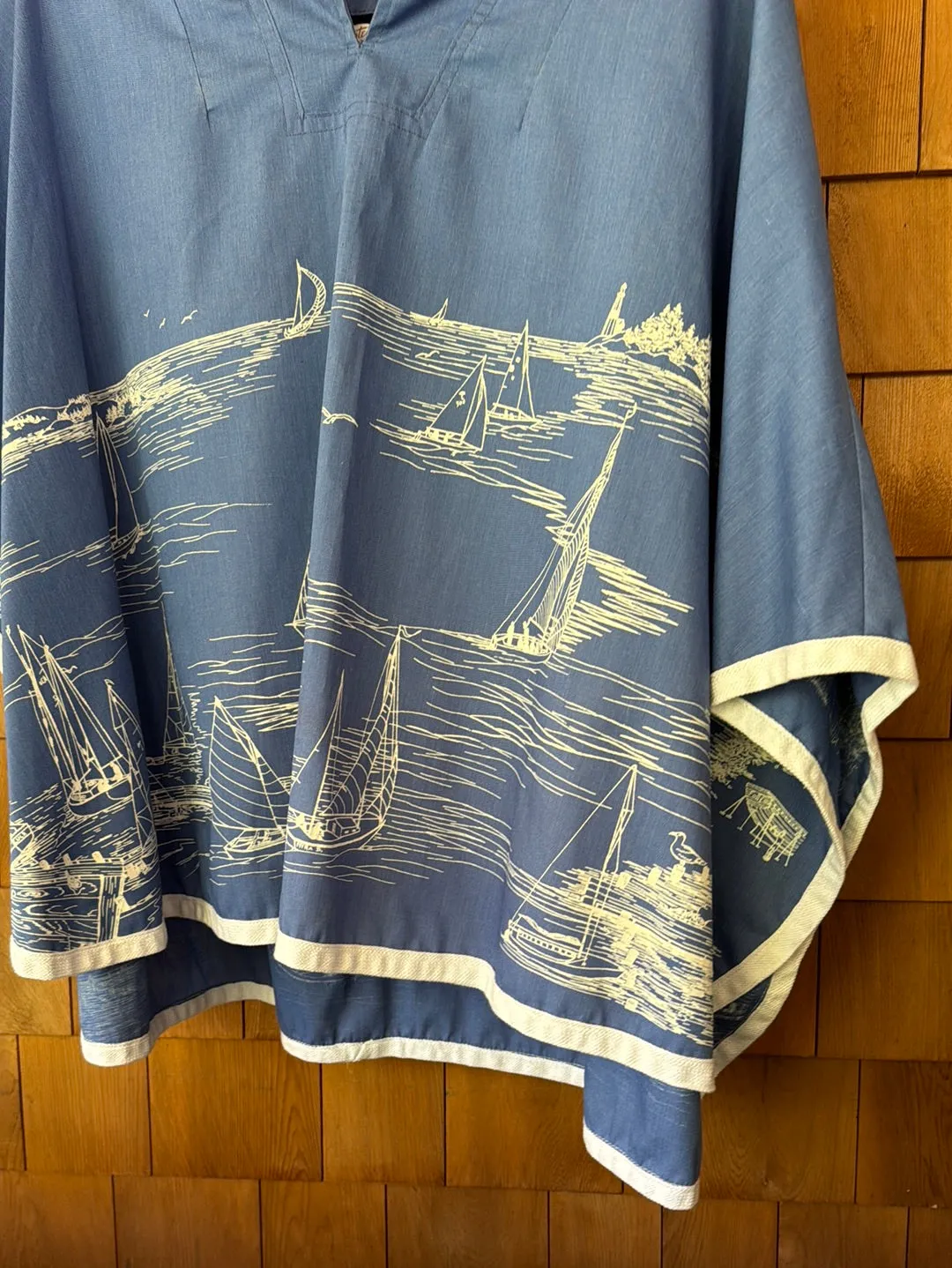 Vintage 70s Sailboat Poncho