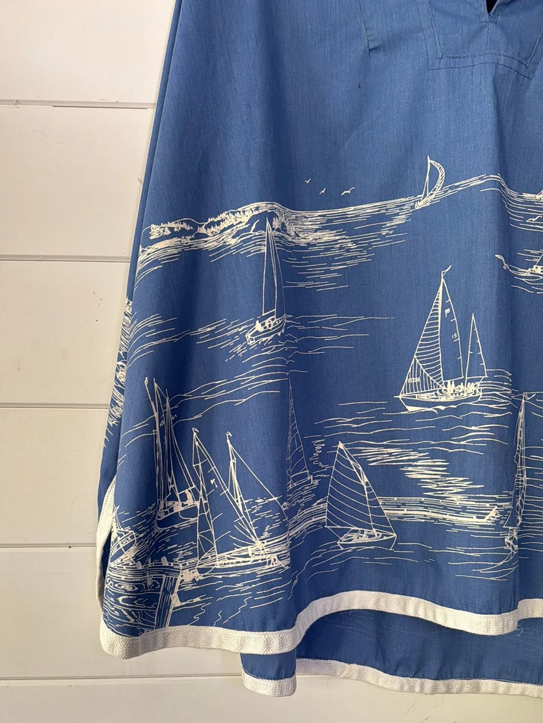 Vintage 70s Sailboat Poncho