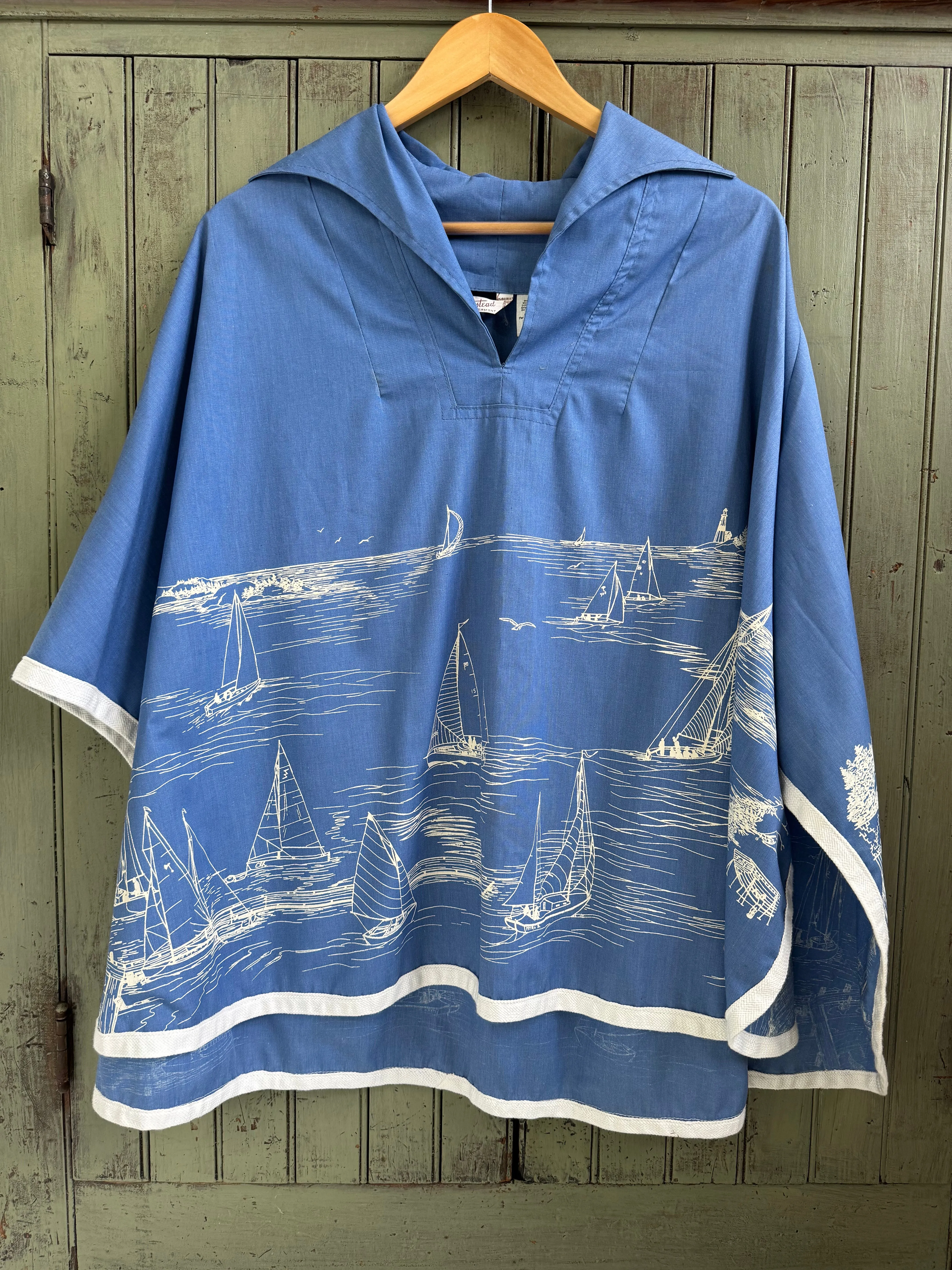 Vintage 70s Sailboat Poncho