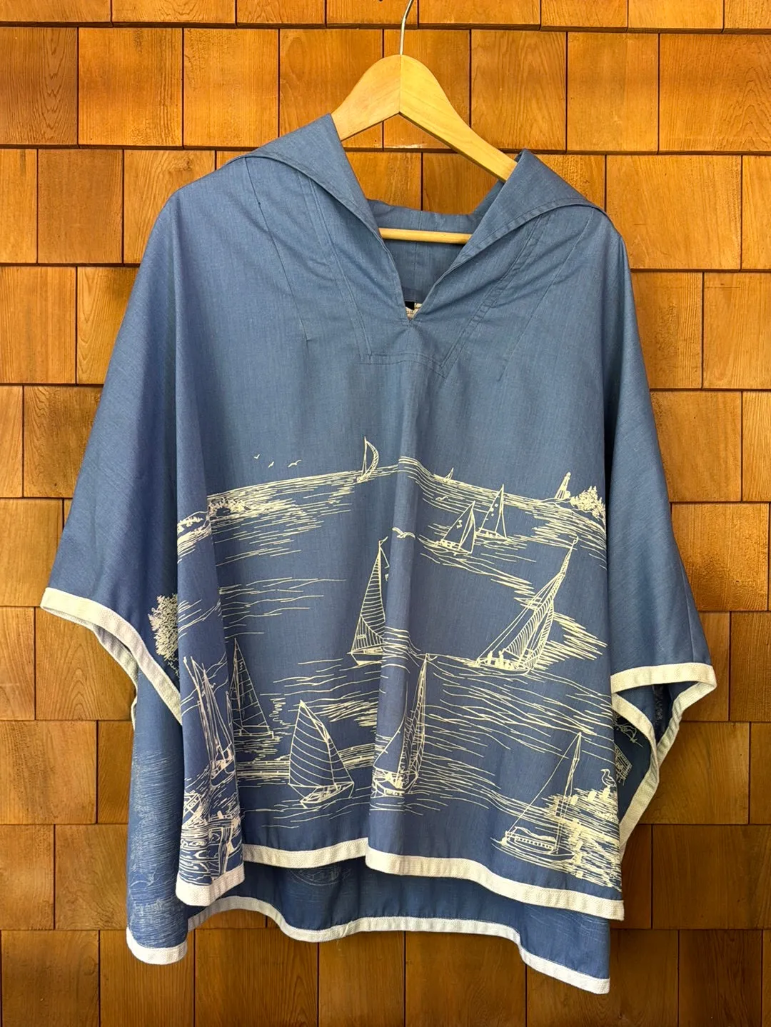 Vintage 70s Sailboat Poncho