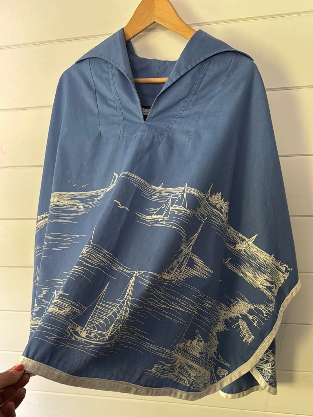 Vintage 70s Sailboat Poncho