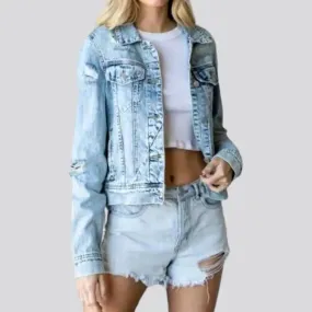 Vintage grunge jeans jacket for women