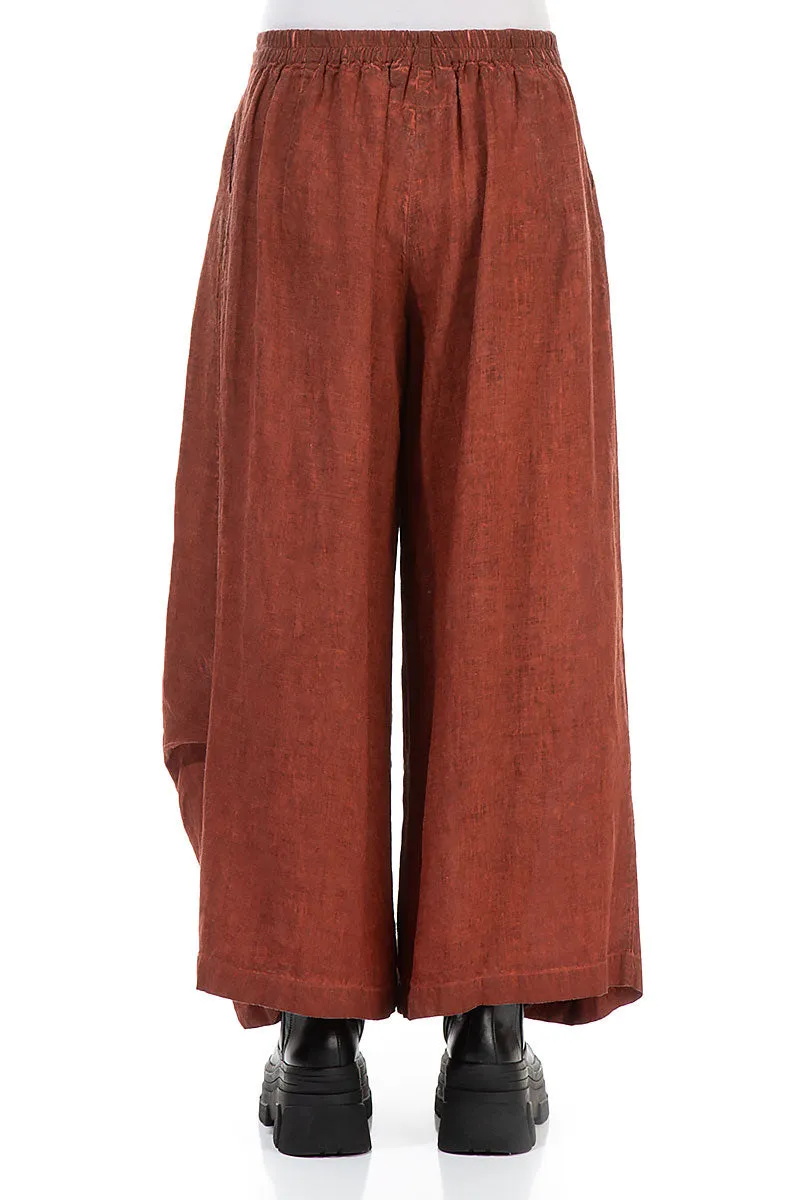 Washed Effect Saffron Linen Trousers