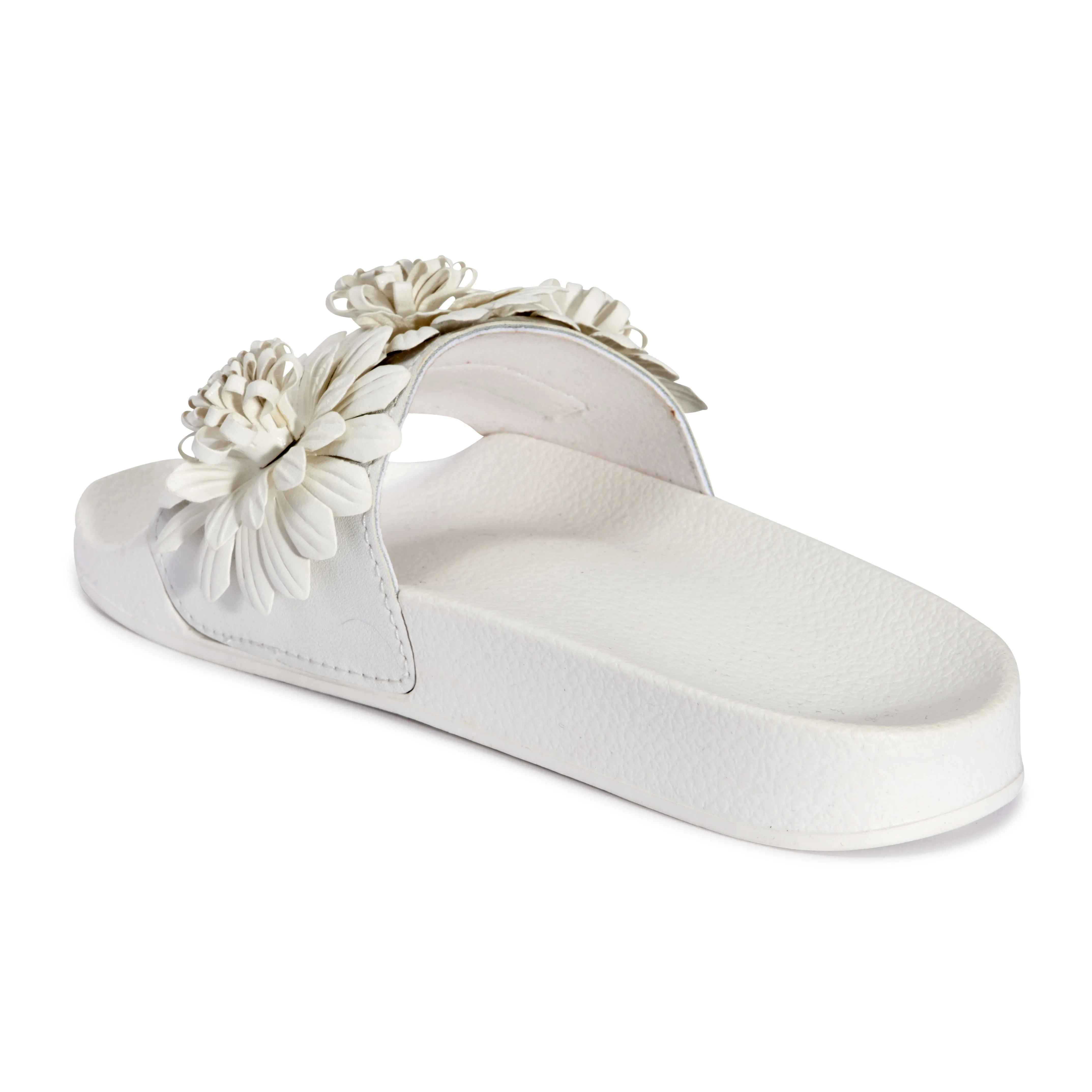 White Flower Flat Sliders