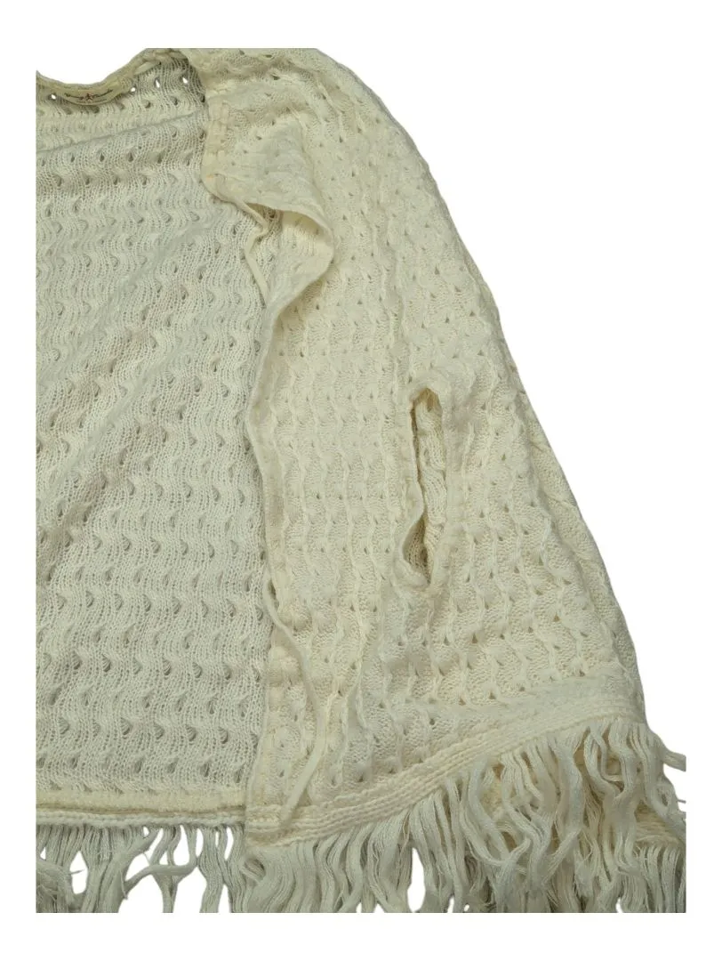 White Knitted Poncho