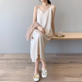 White Sleeveless Midi Dress