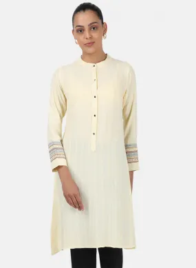 Womens Cream Embroidered Tunic