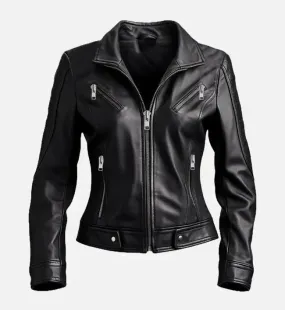 Women's Dasha Black Leather Jacket