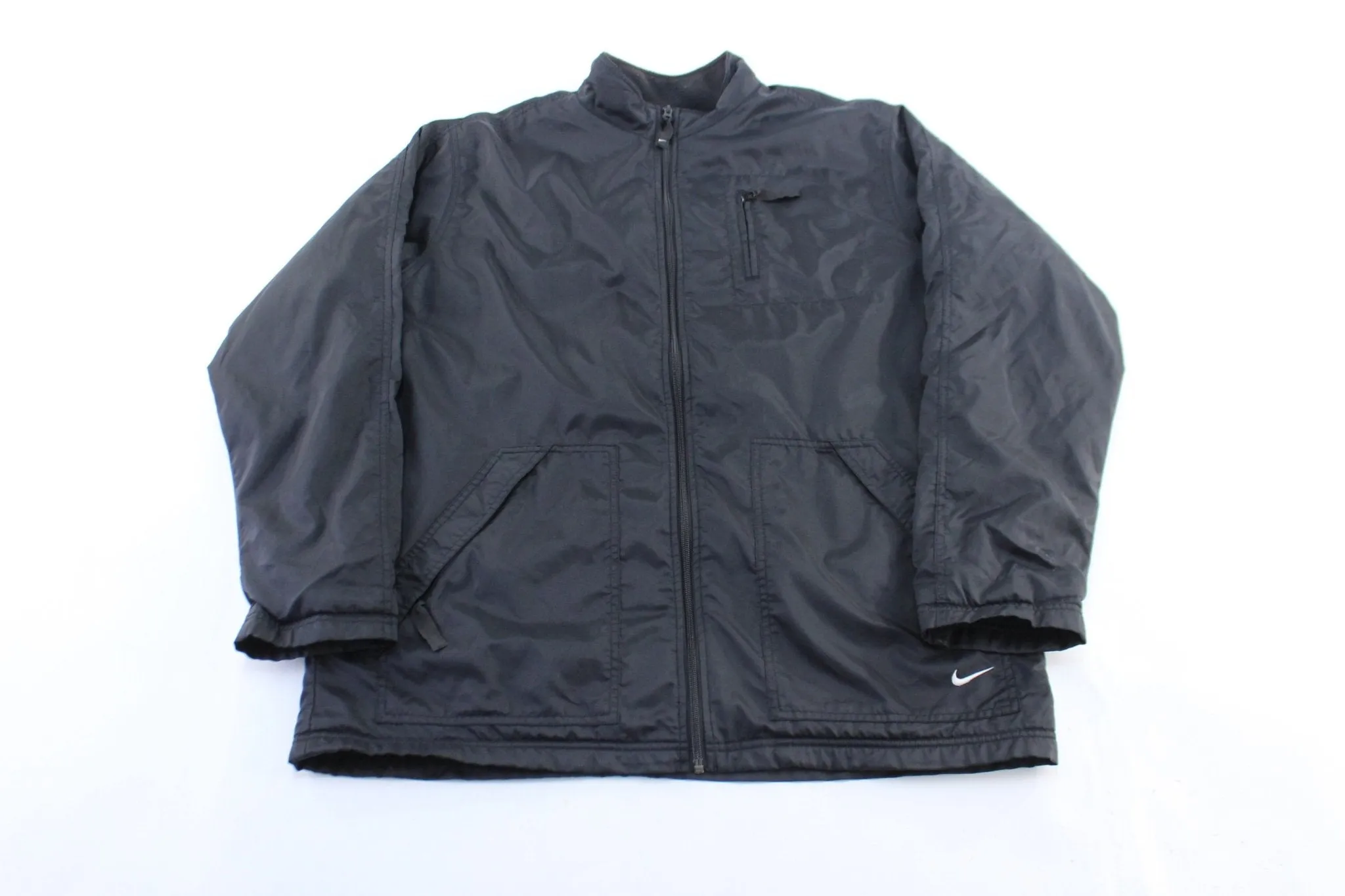 Y2K Nike Embroidered Logo Black Zip Up Jacket